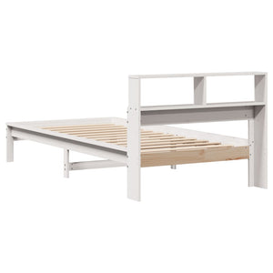 Letto Libreria senza Materasso Bianco 100x200 cm Legno di Pino 855718