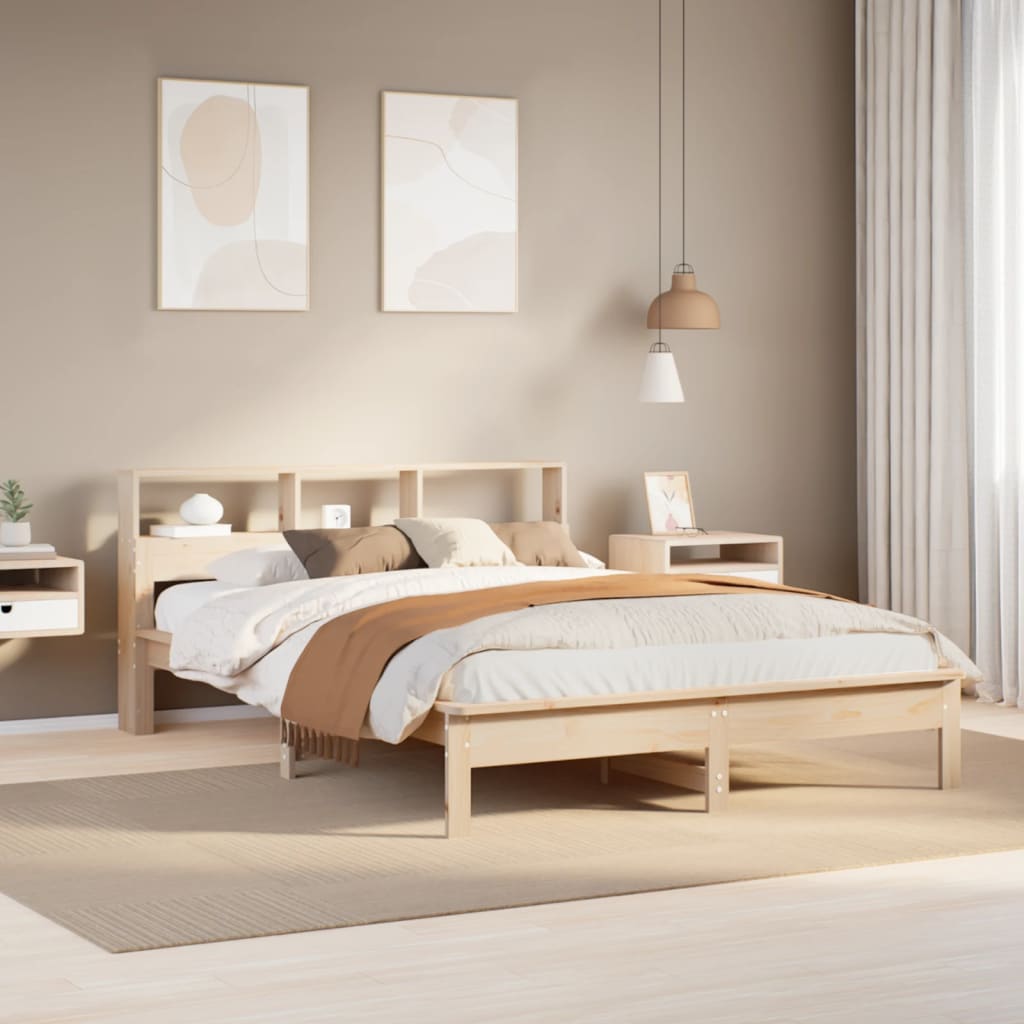 Letto Libreria senza Materasso 120x190 cm in Legno di Pino 855729