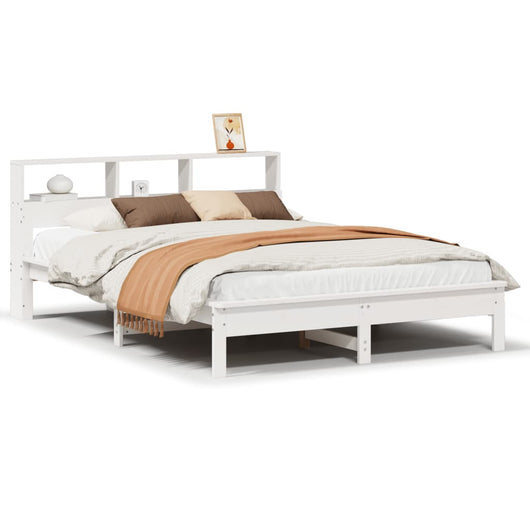 Letto Libreria senza Materasso Bianco 120x190 cm Legno di Pino 855730