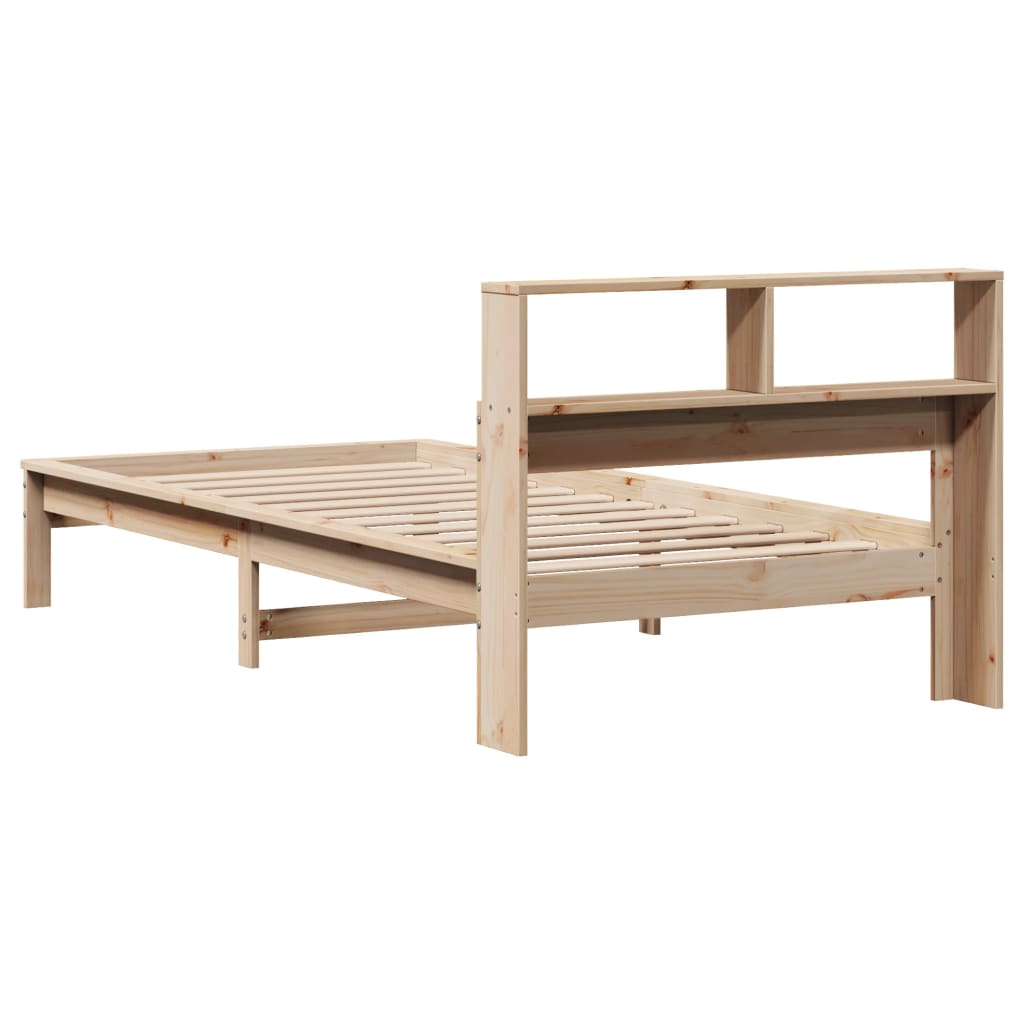 Letto Libreria senza Materasso 90x190 cm Legno Massello Pino 855732