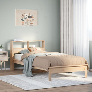 Letto Libreria senza Materasso 90x190 cm Legno Massello Pino 855732