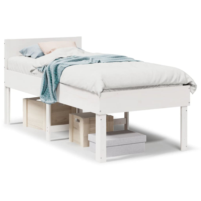 Letto senza Materasso Bianco 90x200 cm Legno Massello di Pino 855739