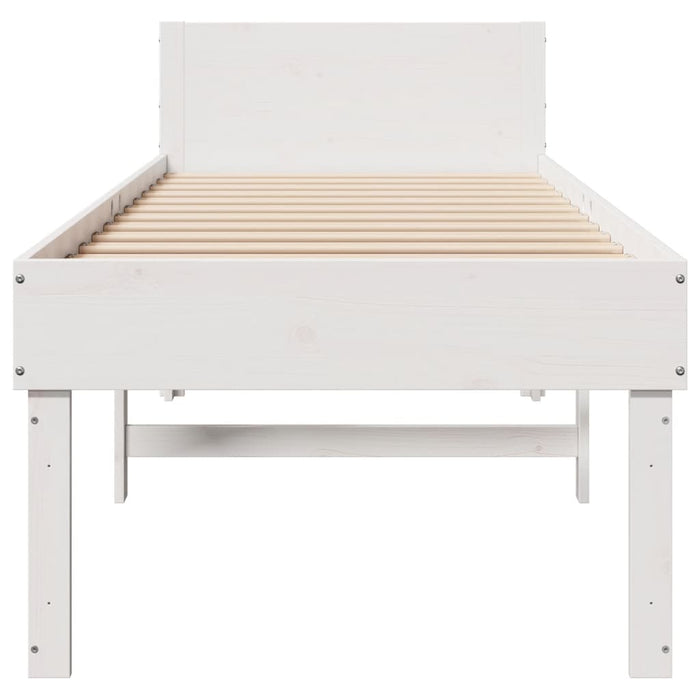 Letto senza Materasso Bianco 90x200 cm Legno Massello di Pino 855739