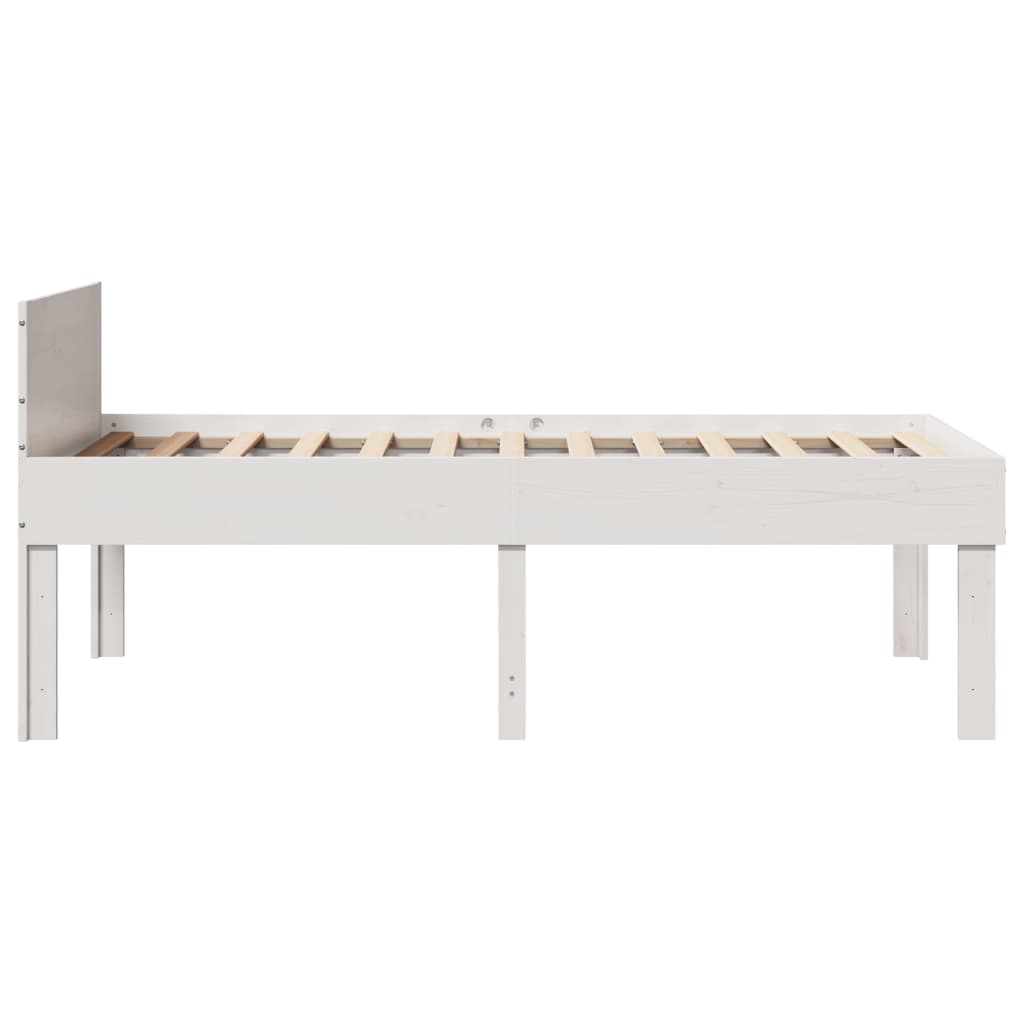 Letto senza Materasso Bianco 90x200 cm Legno Massello di Pino 855739