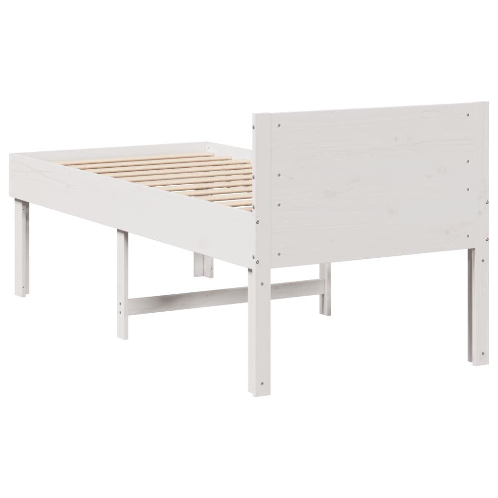 Letto senza Materasso Bianco 90x200 cm Legno Massello di Pino 855739