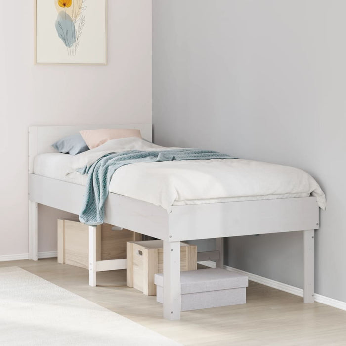 Letto senza Materasso Bianco 90x200 cm Legno Massello di Pino 855739