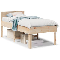 Letto senza Materasso 90x190 cm in Legno Massello di Pino 855741