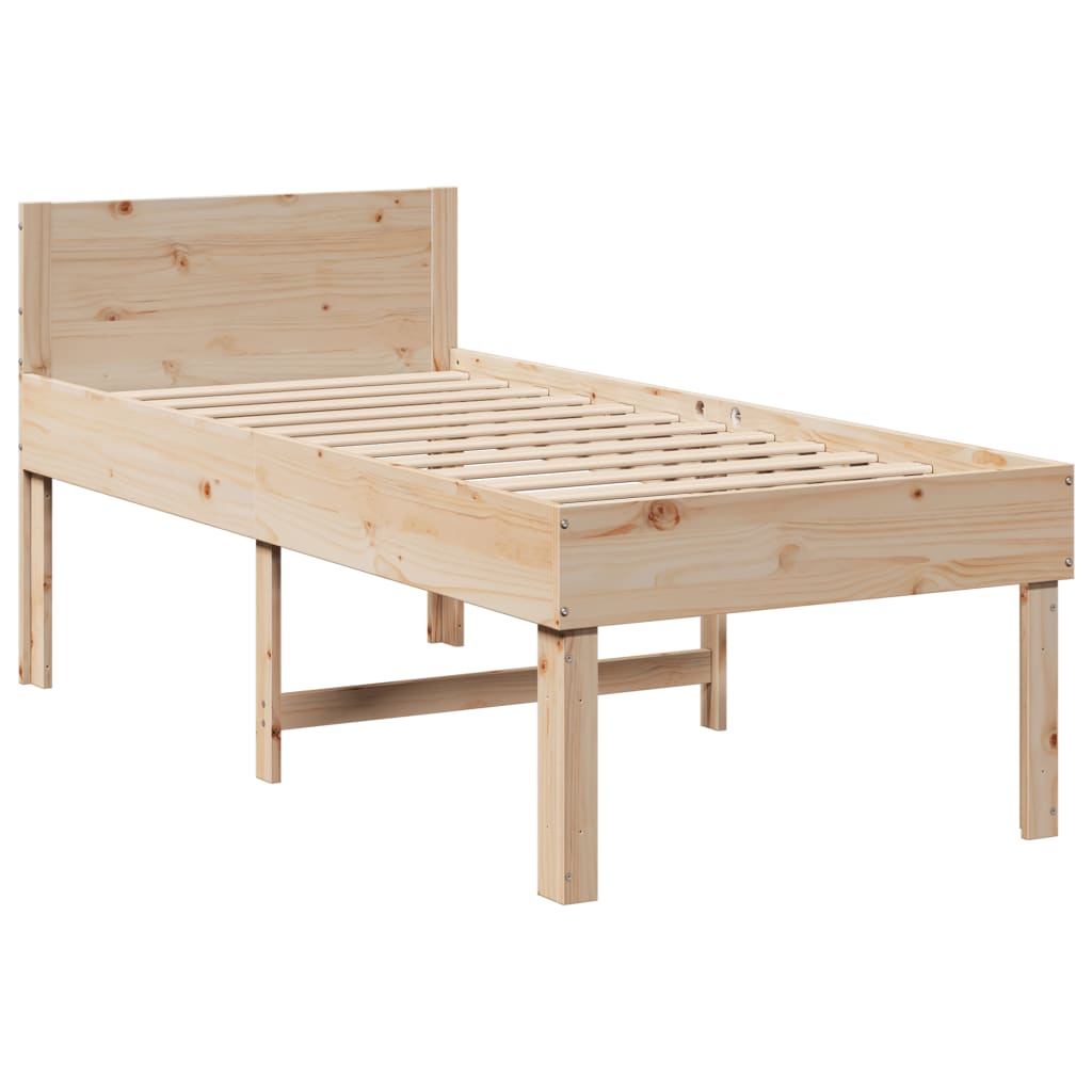 Letto senza Materasso 90x190 cm in Legno Massello di Pino 855741