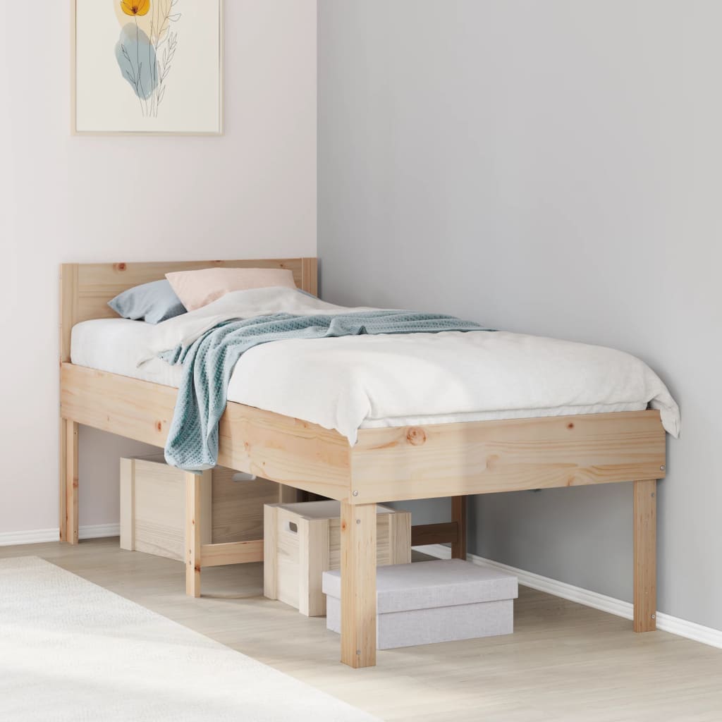 Letto senza Materasso 90x190 cm in Legno Massello di Pino 855741