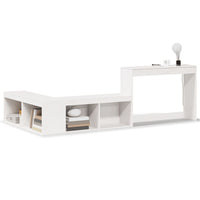 Comodino con Scrivania Bianco 232x122x75 cm in Legno di Pino 855751