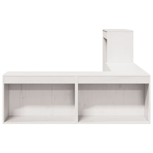 Comodino con Scrivania Bianco 232x122x75 cm in Legno di Pino 855751