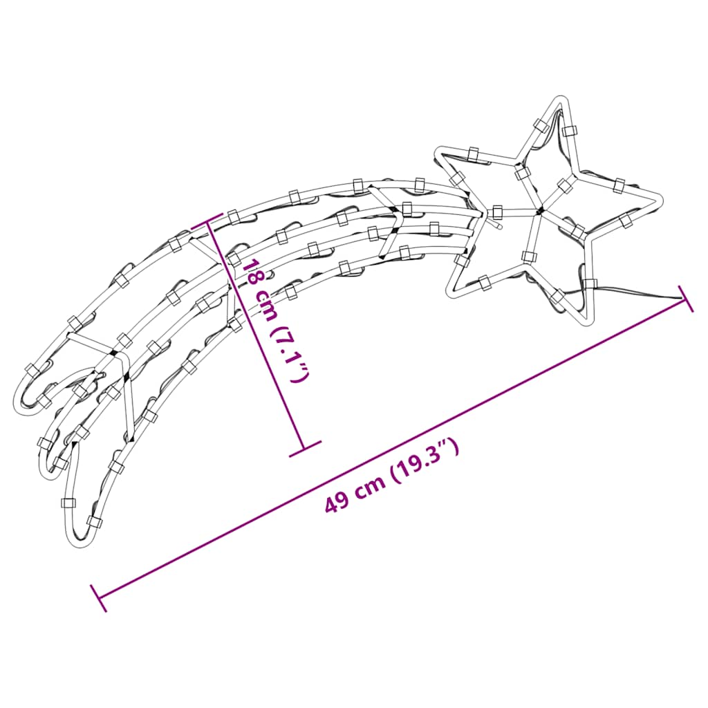 Luci di Natale Stella Cadente Silhouette 2pz 50LED Bianco Caldo 4019596
