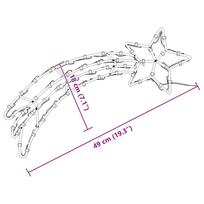 Luci di Natale Stella Cadente Silhouette 2pz 50LED Bianco Caldo 4019596