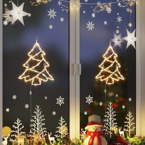 Luci di Natale Albero di Silhouette 2 pz 50 LED Bianco Caldo 4019597