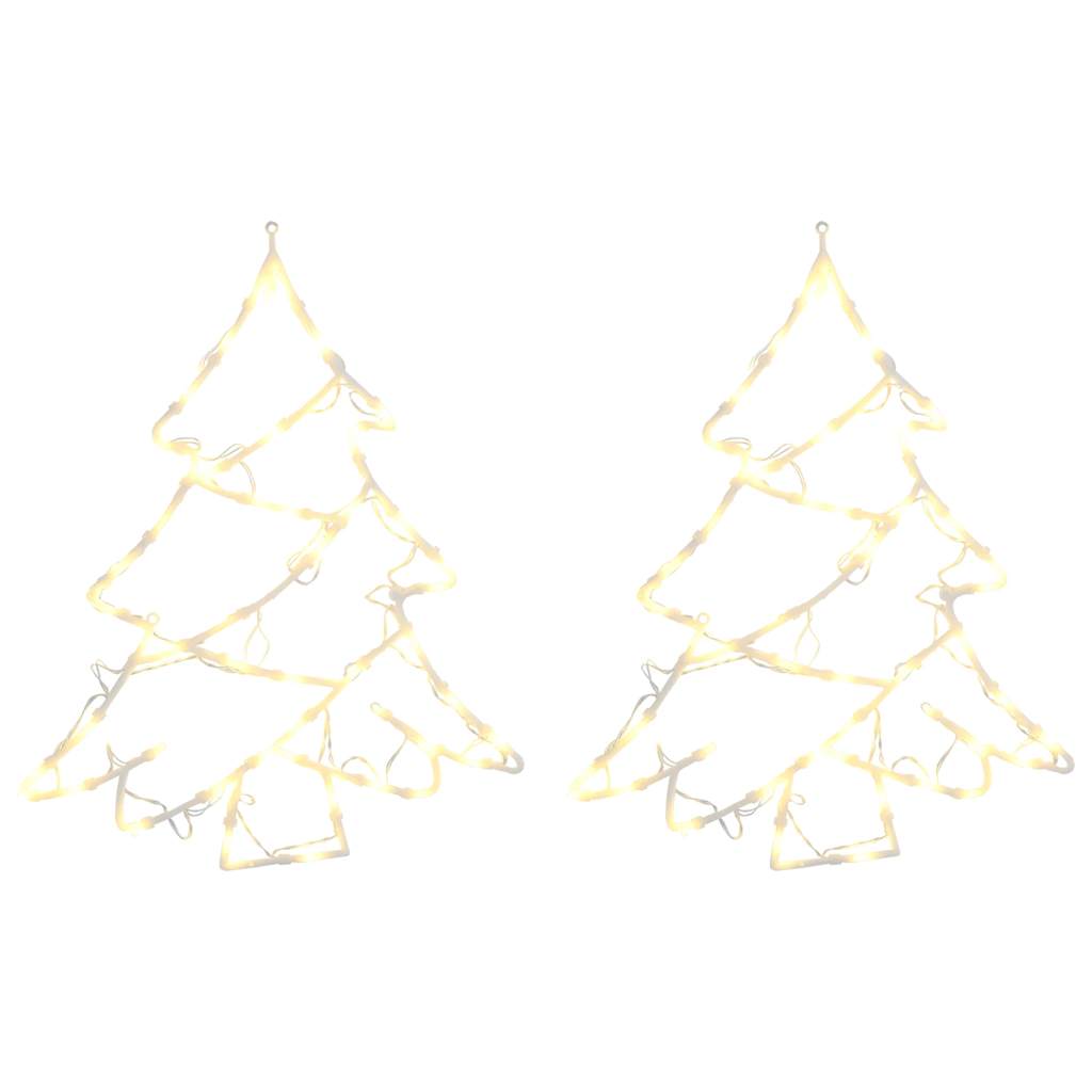 Luci di Natale Albero di Silhouette 2 pz 50 LED Bianco Caldo 4019597