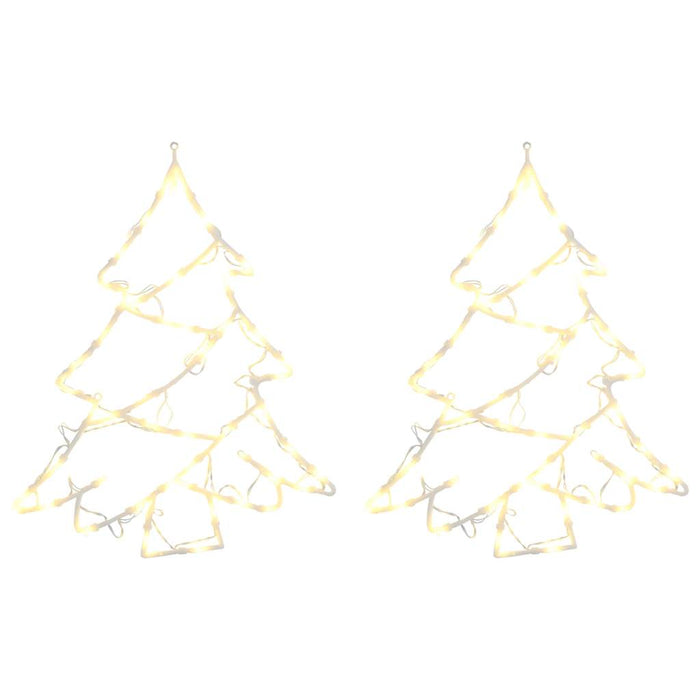 Luci di Natale Albero di Silhouette 2 pz 50 LED Bianco Caldo 4019597