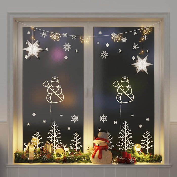 Luci di Natale Pupazzo Neve Silhouette 2 pz 35 LED Bianco Caldo 4019599