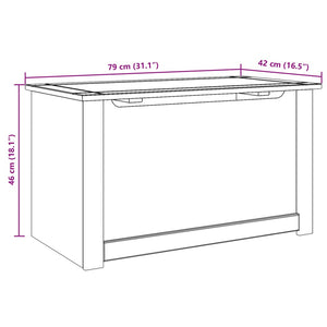 Cesta con Coperchio Panama 79x42x46 cm Legno Massello di Pino 4016387