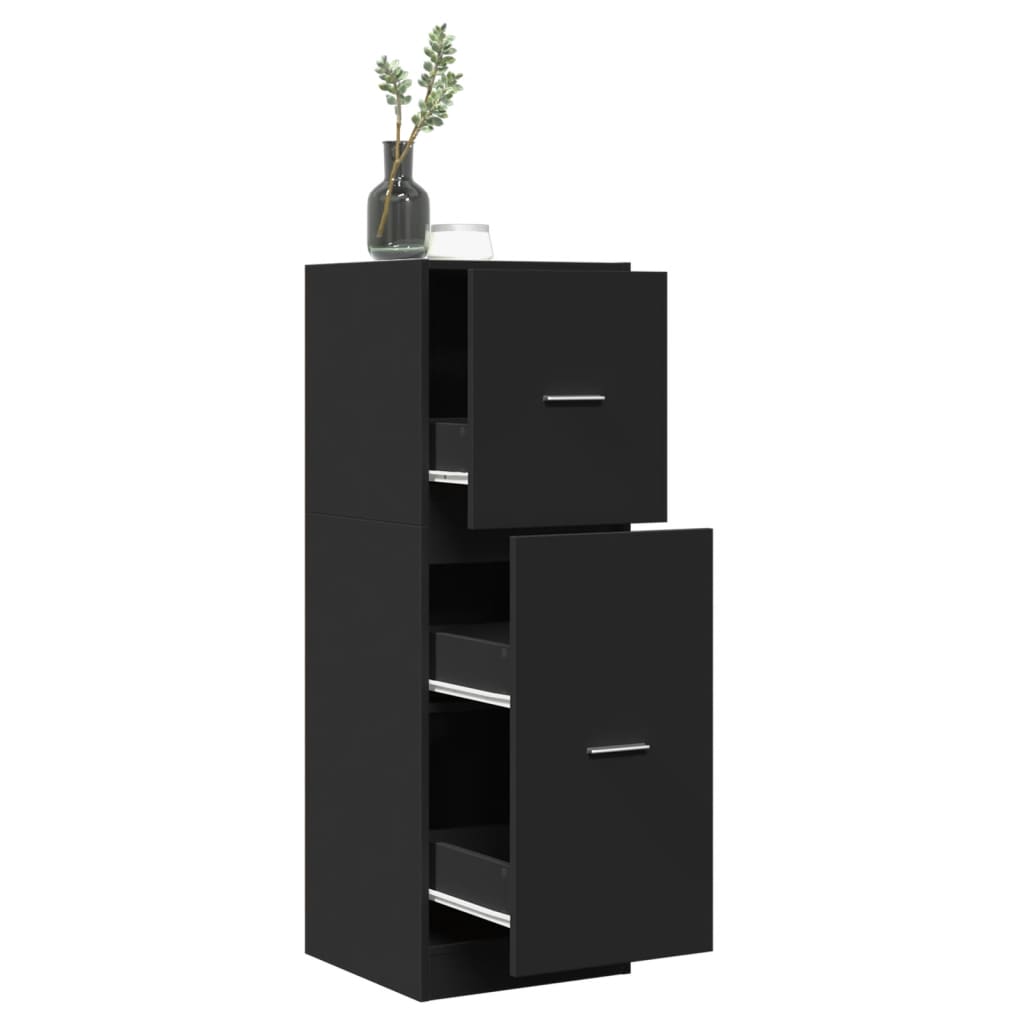 Armadietto da Farmacia Nero 40x41x118 cm in Truciolato 855197