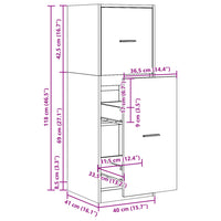 Armadietto da Farmacia Legno Vecchio 40x41x118 cm in Truciolato 855203