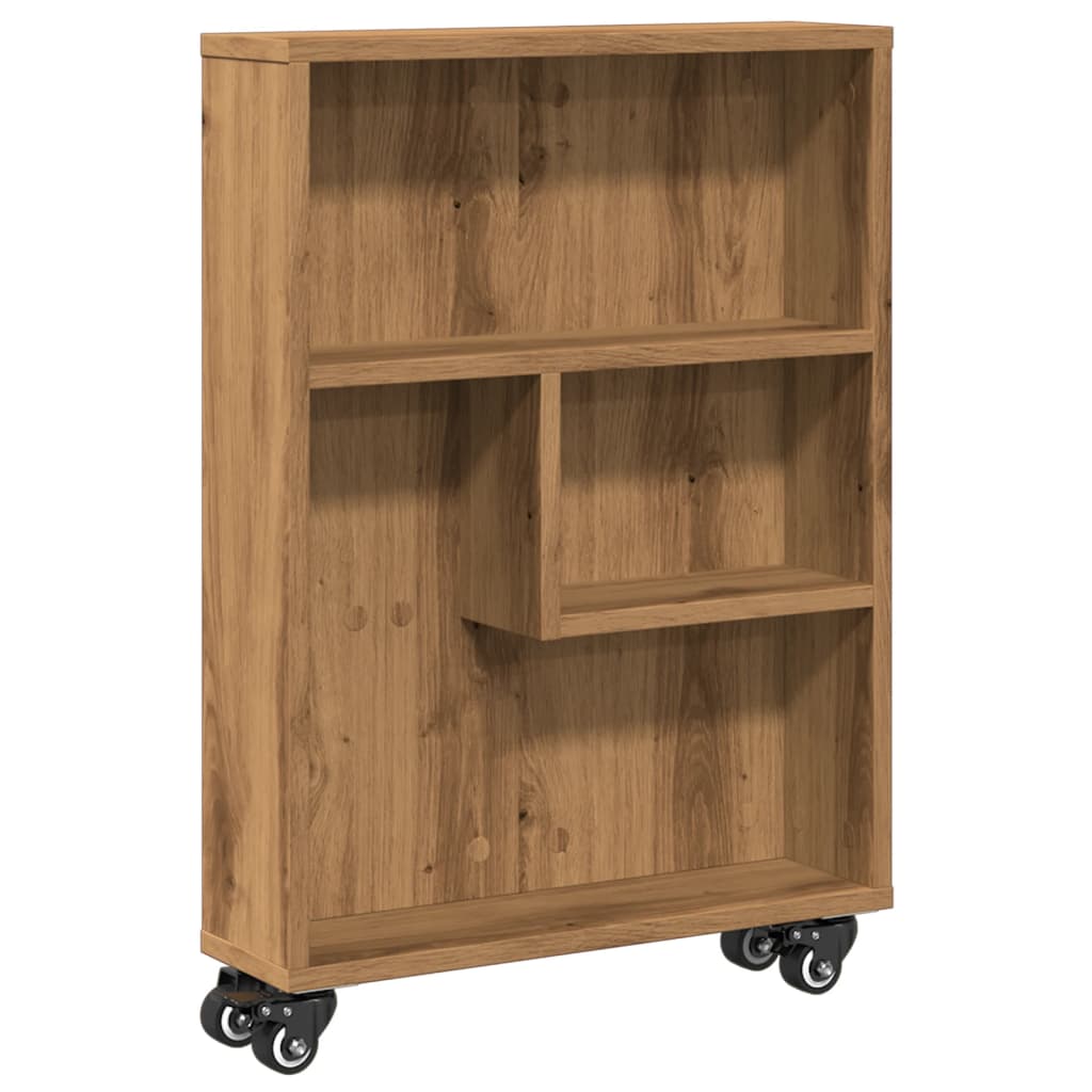 Carrello Stretto Rovere Artigianale 48x13x68 cm in Truciolato 855231