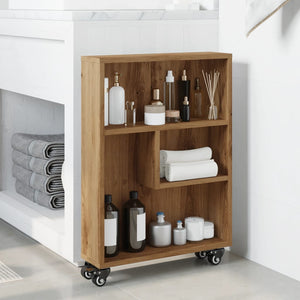 Carrello Stretto Rovere Artigianale 48x13x68 cm in Truciolato 855231