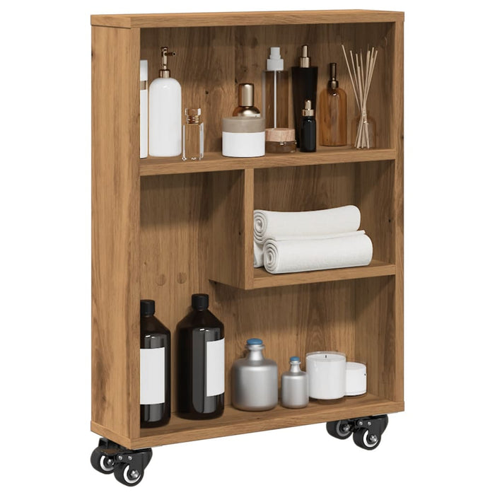 Carrello Stretto Rovere Artigianale 48x13x68 cm in Truciolato 855231