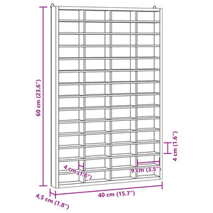 Teca da Collezione in Legno con 56 Scomparti 40x4,5x60 cm 4017380