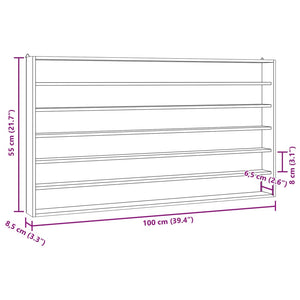 Teca da Collezione in Legno con 6 Ripiani 100x8,5x55 cm 4017384