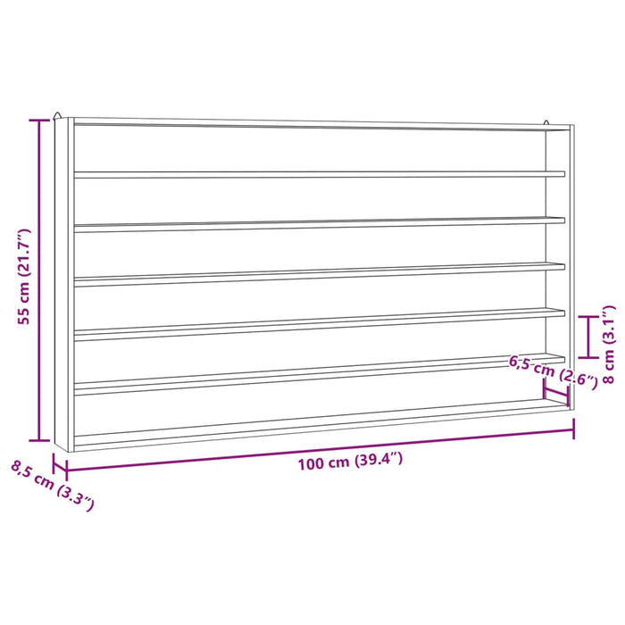 Mobili con Vetrina Parete con 6 Ripiani 100x8,5x55 cm 4017384