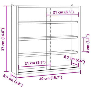 Mobili con Vetrina Parete con Ante 40x8,5x37 cm 4017385