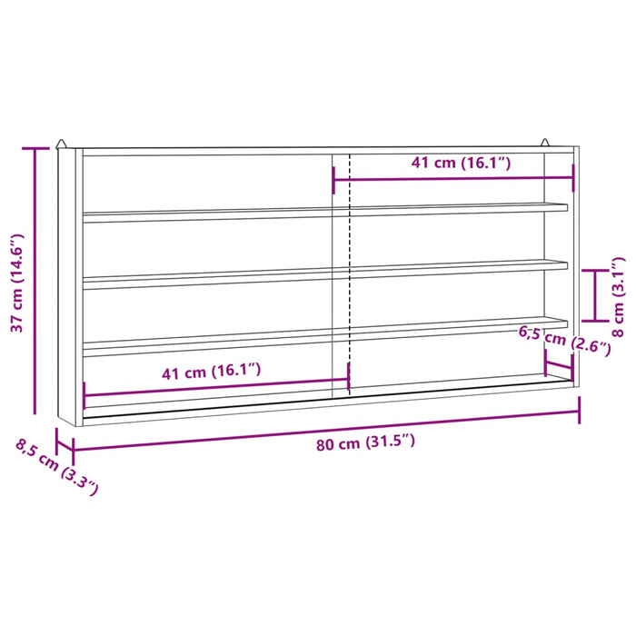 Mobili con Vetrina Parete con Ante 80x8,5x37 cm 4017387