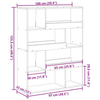 Libreria Rovere Sonoma 100x33x125,5 cm in Legno Multistrato 3309332