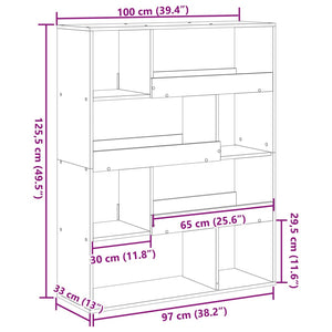 Libreria Rovere Sonoma 100x33x125,5 cm in Legno Multistrato 3309332