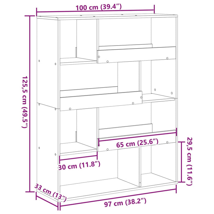 Libreria Rovere Sonoma 100x33x125,5 cm in Legno Multistrato 3309332