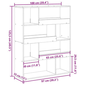 Libreria Rovere Marrone 100x33x125,5 cm in Legno Multistrato 3309336