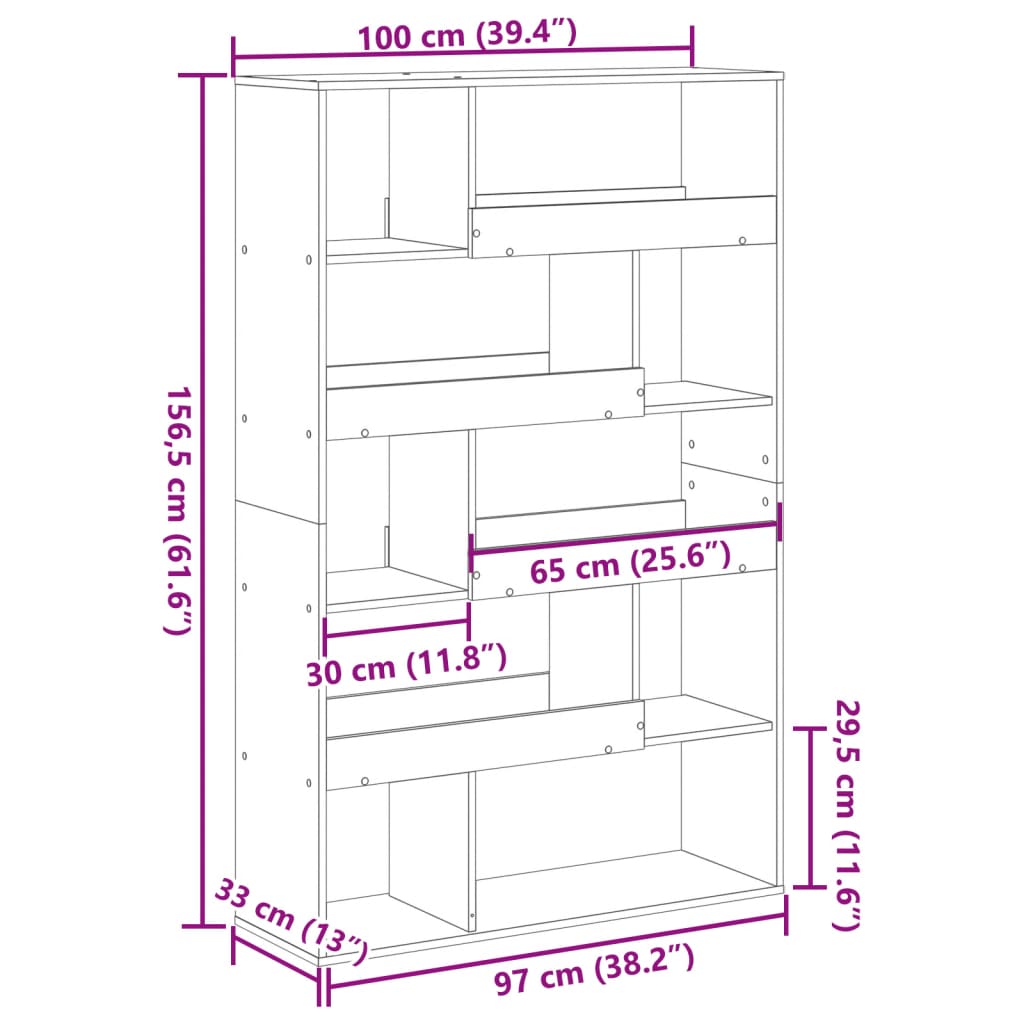 Libreria Rovere Sonoma 100x33x156,5 cm in Truciolato 3309341