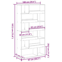 Divisorio Stanza Bianco 100x33x187,5 cm in Truciolato 3309348