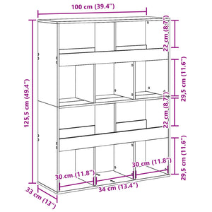 Libreria Rovere Sonoma 100x33x125,5 cm in Legno Multistrato 3309359