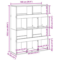 Libreria Grigio Cemento 100x33x125,5 cm in Legno Multistrato 3309360