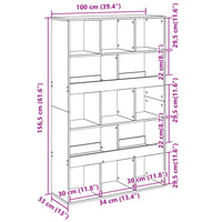 Libreria Rovere Artigianale 100x33x156,5 cm in Truciolato 3309374