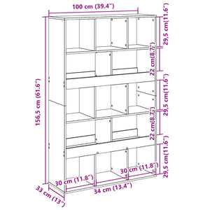 Libreria Rovere Artigianale 100x33x156,5 cm in Truciolato 3309374