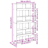 Libreria Rovere Sonoma 100x33x187,5 cm in Truciolato 3309377