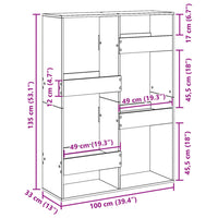 Libreria Bianca 100x33x135 cm in Legno Multistrato 3309384