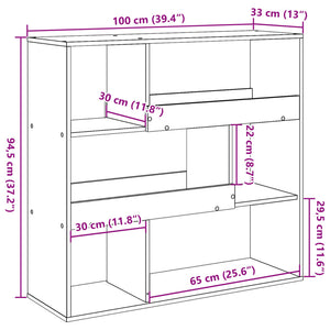 Libreria Rovere Sonoma 100x33x94,5 cm in Truciolato 3309476