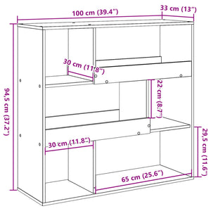 Libreria Grigio Sonoma 100x33x94,5 cm in Truciolato 3309479