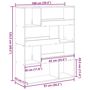 Divisorio Stanza Grigio Cemento 100x33x125,5 cm in Truciolato 3309486