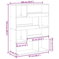 Divisorio Stanza Rovere Artigianale 100x33x125,5 cm Truciolato 3309491