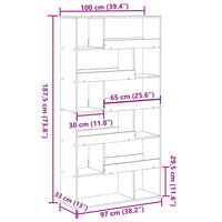 Divisorio Stanza Legno Antico 100x33x187,5 cm in Truciolato 3309508