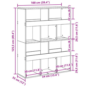 Divisorio Stanza Nero 100x33x125,5 cm in Truciolato 3309520